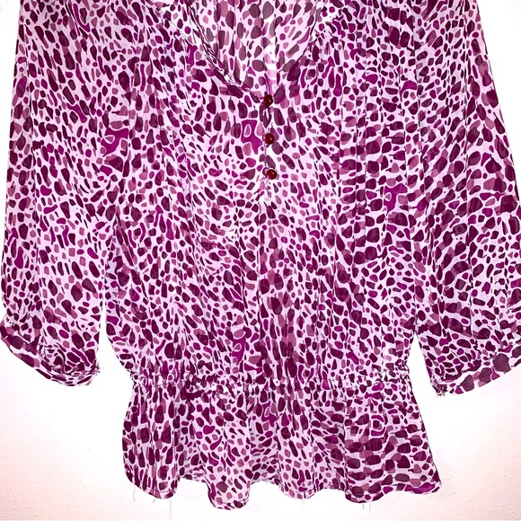 H & M Size 4 Button Down Polka Dot Print Blouse - Picture 4 of 8